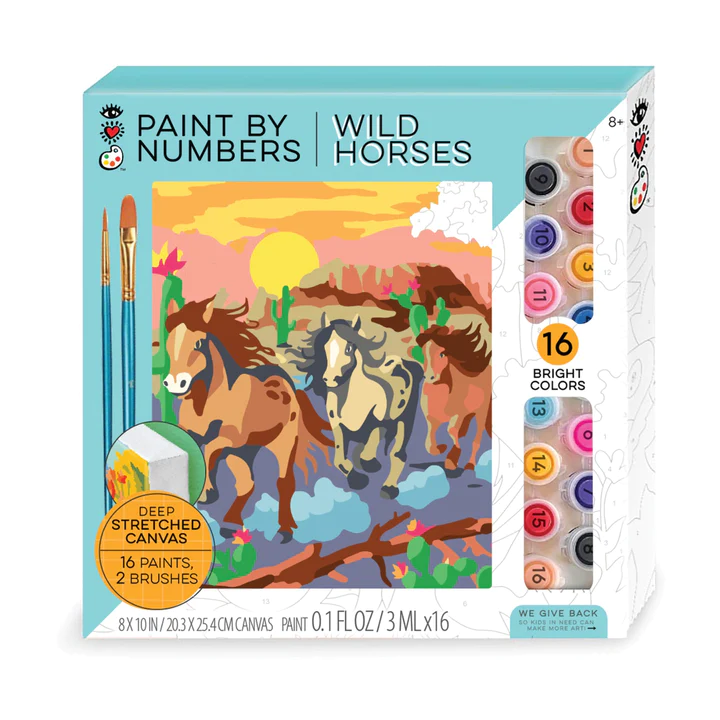 Paint By Number Wild Horses ⋆ Time Machine Hobby